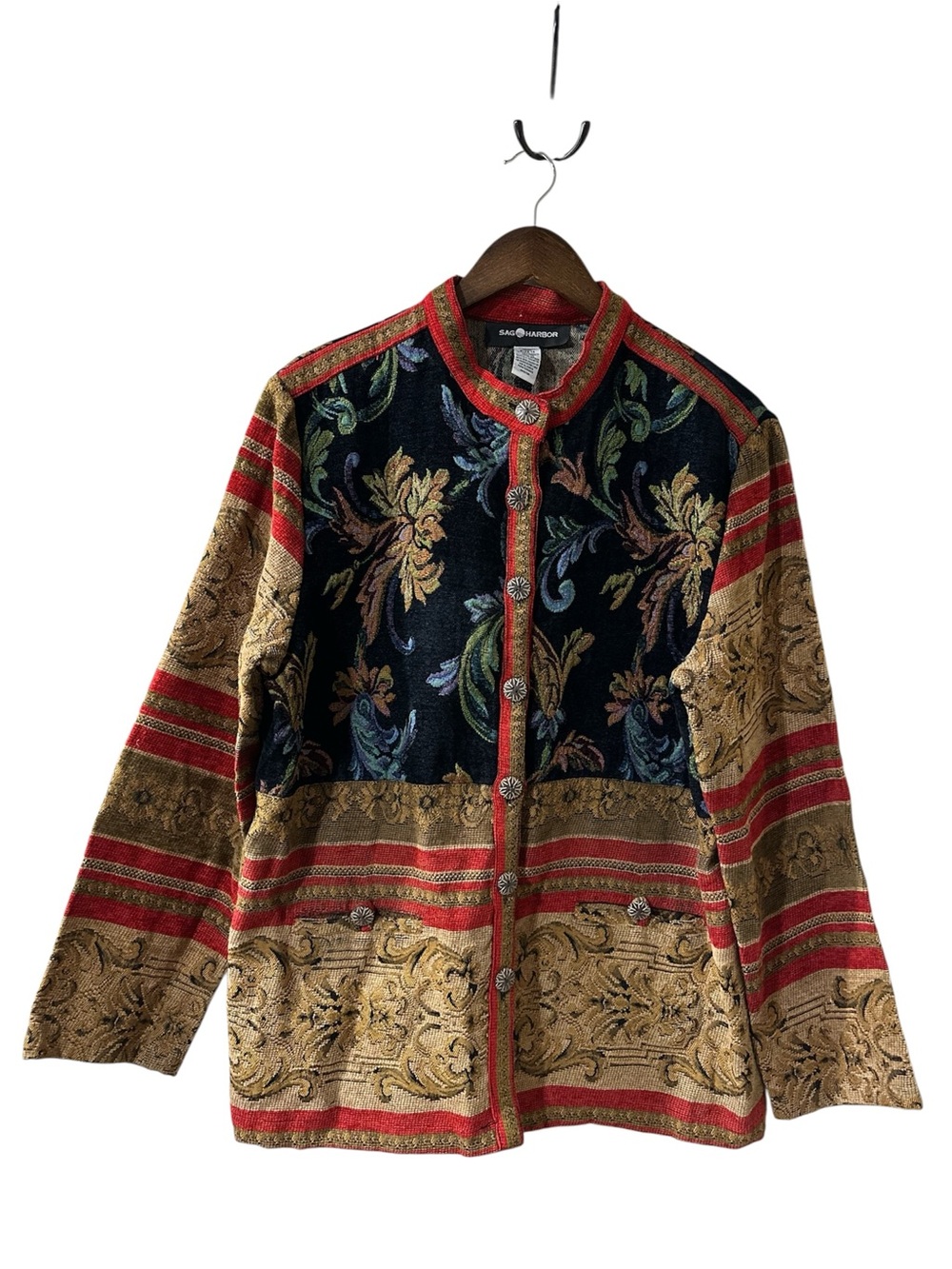 Sag Harbor 90's Baroque Jaquard
Boho Artsy Tapestry Jacket Size 14
